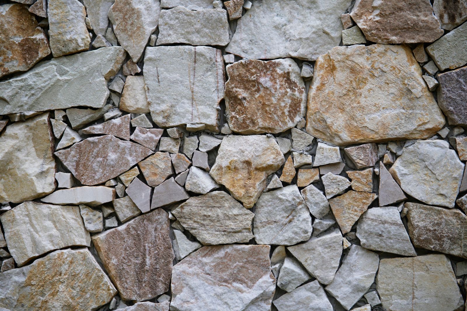 Natural stone garden wall