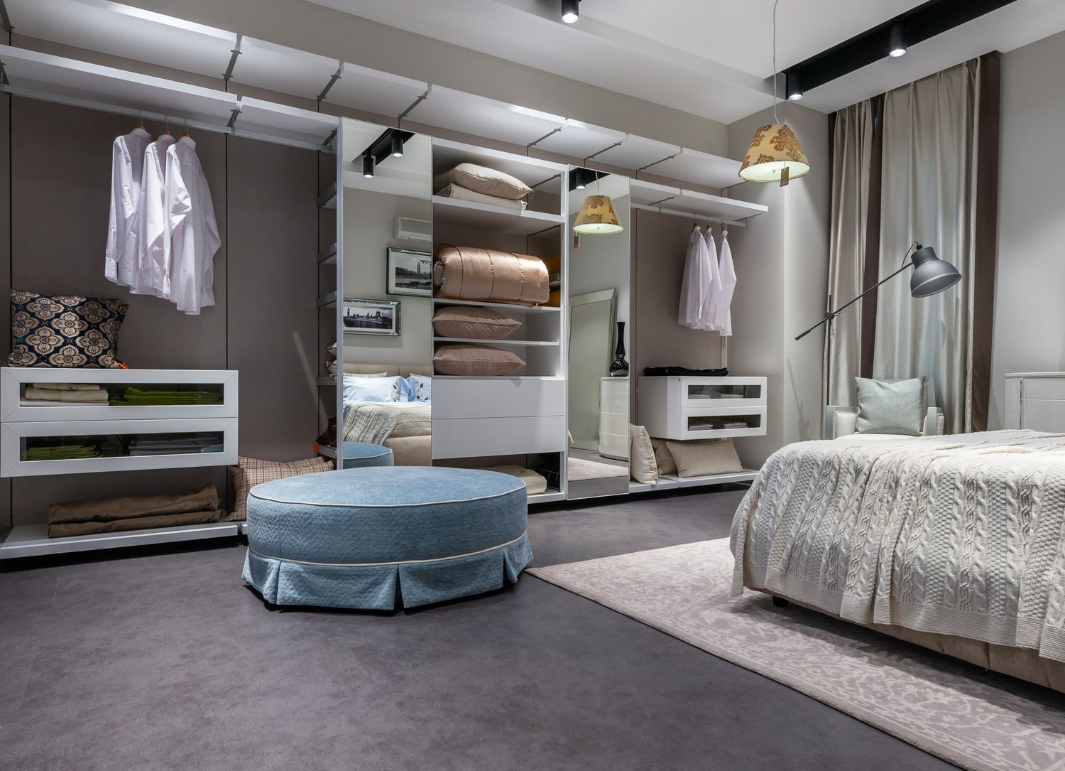 Fitted wardrobes in a bedroom