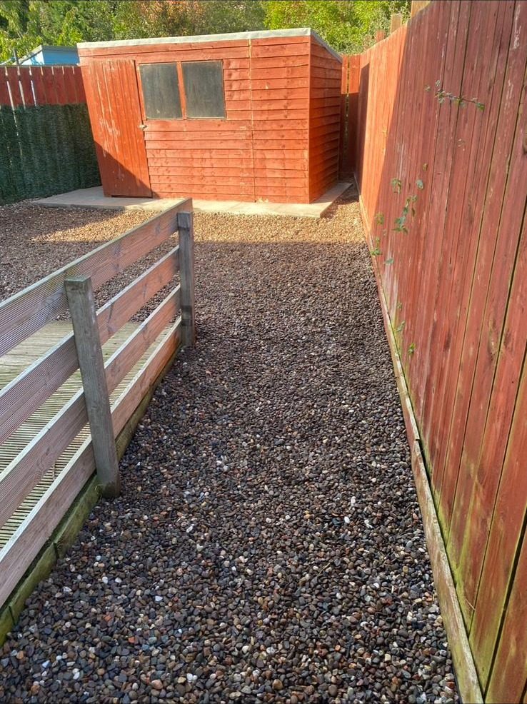 New fencing and gravel path